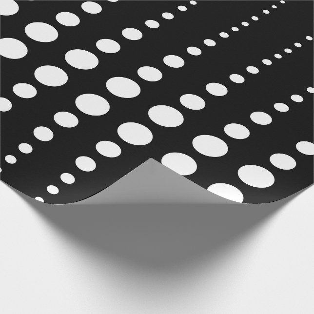 Papier Cadeau Abstrait moderne stylisé noir blanc lignes points  (Coin)