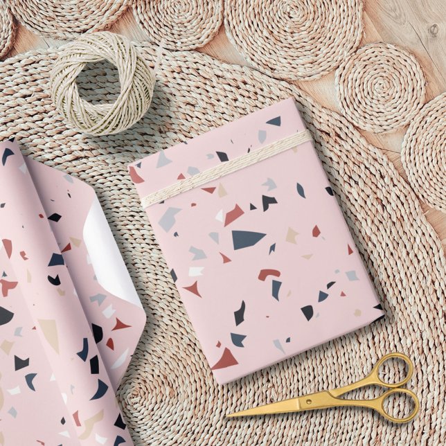 Papier Cadeau Abstrait moderne Terrazzo Motif du milieu du siècl (In situ)