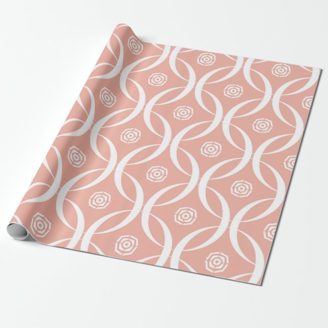 Papier Cadeau Abstrait motif sans soudure de couleur rose fleur  (Déroulé)