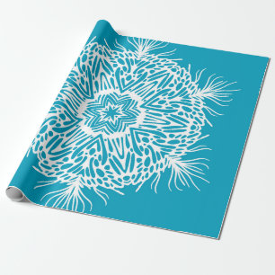 Papier Cadeau Abstrait motif vintage de flocon de neige créatif.