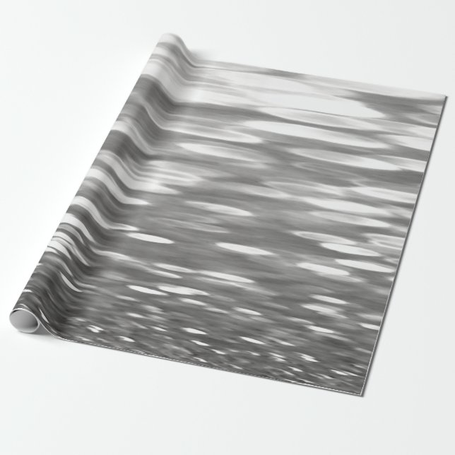 Papier Cadeau Abstrait n° 3 : brillant gris argenté (Déroulé)
