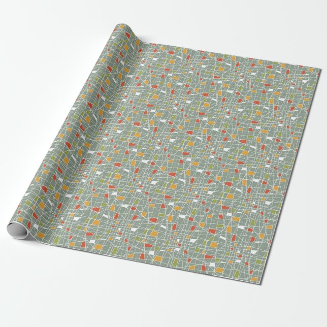 Papier Cadeau Abstrait sans fil : Design Motif moderne. (Déroulé)
