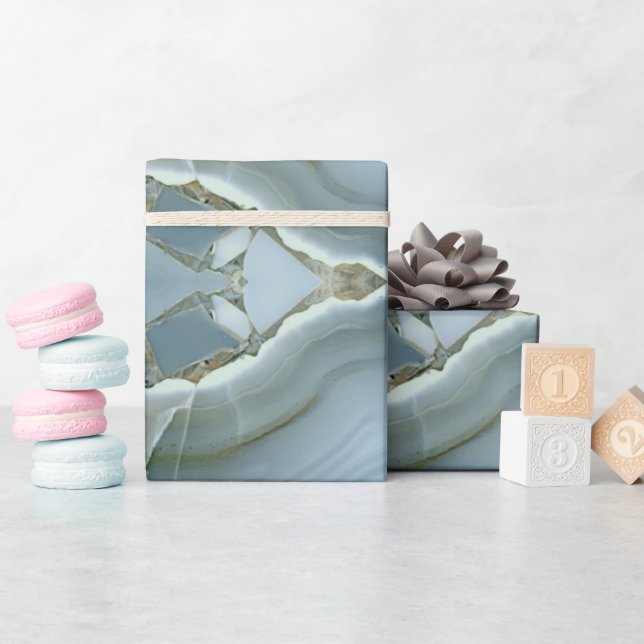 Papier Cadeau Abstrait tourbillon de marbre d'agate (Baby Shower)