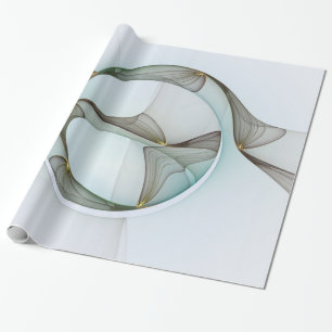 Papier Cadeau Abstrait Turquoise Brown Gold Elegance