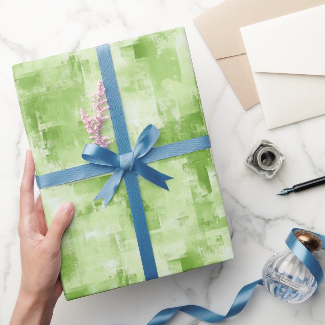 Papier Cadeau Abstrait Vert de Printemps  (Cadeaux)