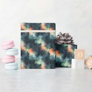Papier Cadeau Abstrait vert et orange 