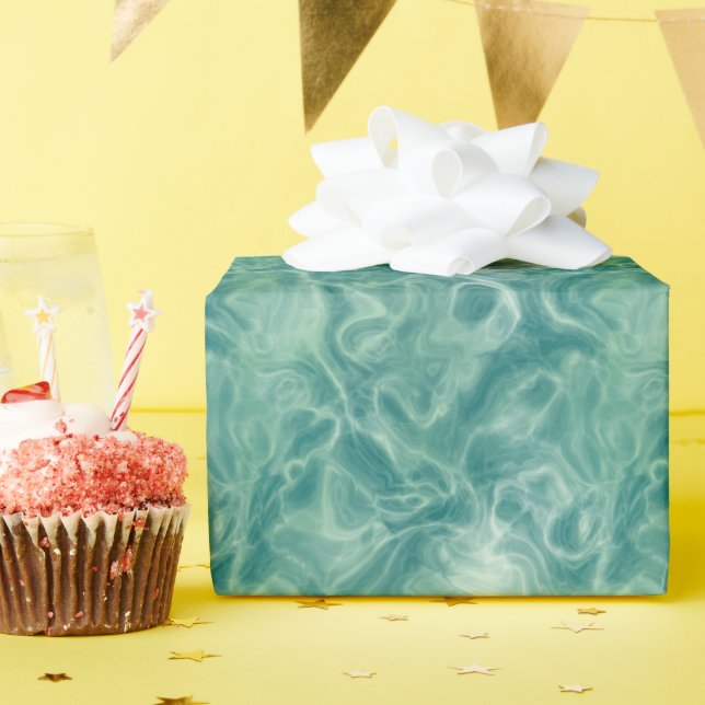Papier Cadeau Abstrait Vert Turquoise (Fête d'anniversaire)