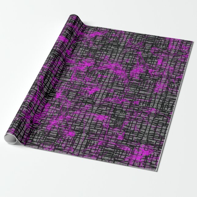 Papier Cadeau Abstrait violet et gris (Déroulé)