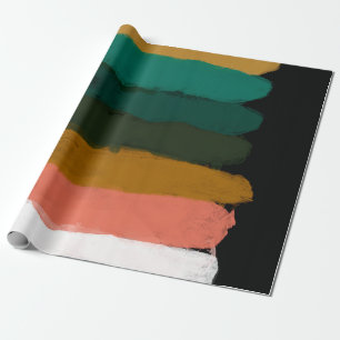Papier Cadeau Abstraite ligne art brosse traits colorés art