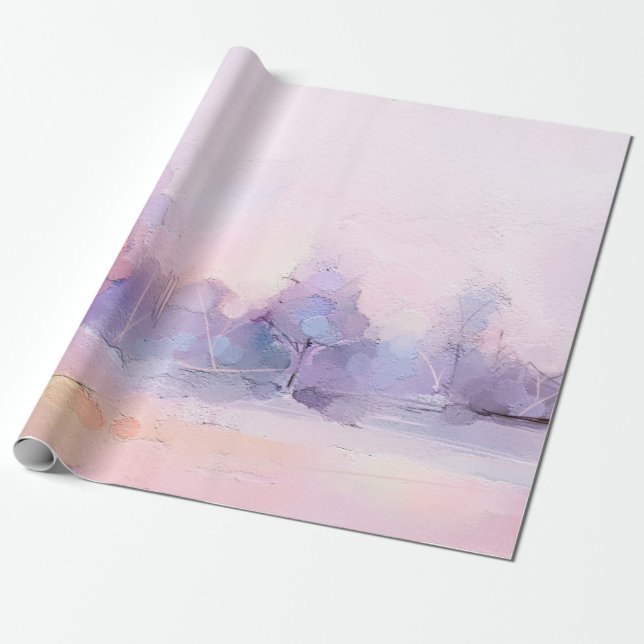 Papier Cadeau Abstraite peinture à l'huile paysage forestier d'h (Déroulé)