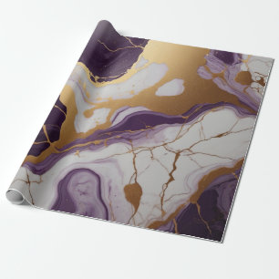 Papier Cadeau Abstraite texture de marbre pourpre avec accents o