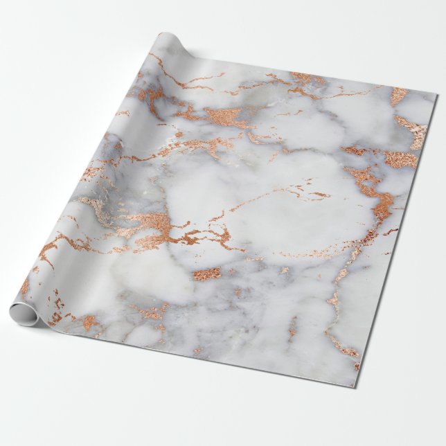 Papier Cadeau Accents de sable et motif abstrait blanc (Déroulé)