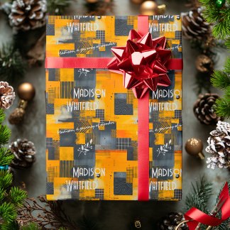 Papier Cadeau Accents dorés sophistiqués au design abstrait