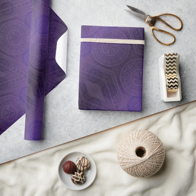 Papier Cadeau Acceptation | Médaillons de méditation violette (Artisanat)
