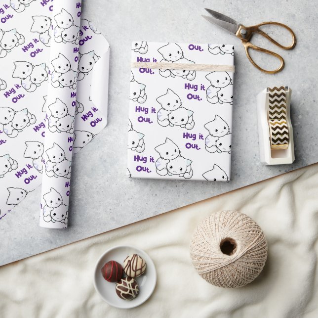 Papier Cadeau Accrochez-Le À Des Chatons De Dessin, Mignonne Ami (Artisanat)
