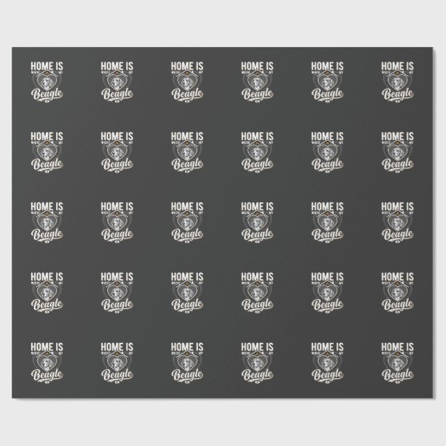 Papier Cadeau Accueil est où est mon Beagle_1 (Plat)