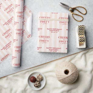 Papier Cadeau Accueil personnalisé à quarante ans 40e anniversai
