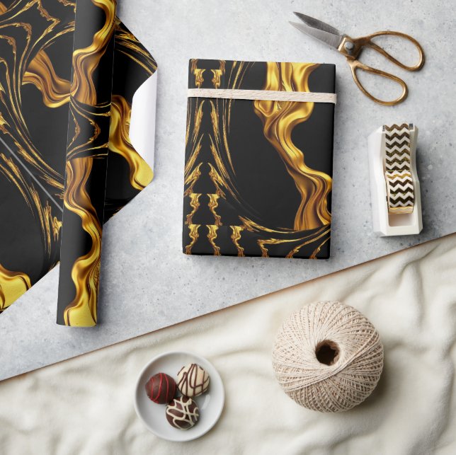 Papier Cadeau Achempong Zazzle: Luxury Swirl Abstract Art Gift W (Artisanat)