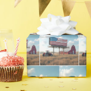 Papier Cadeau Acheter American Billboard Avec Red Tractor et Gra