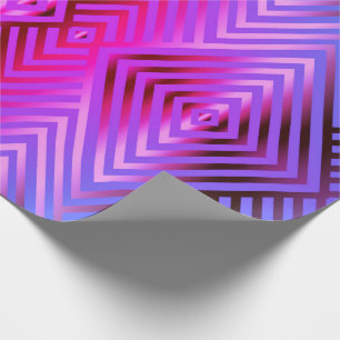 Papier Cadeau Acier rayé élégant bleu et couleur rose dégrad