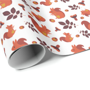 Papier Cadeau Acorn d'écureuil d'automne
