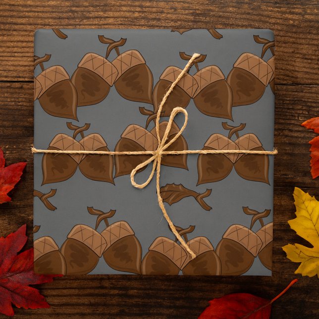 Papier Cadeau Acorns Rustique Forêt d'automne Nature (Créateur téléchargé)