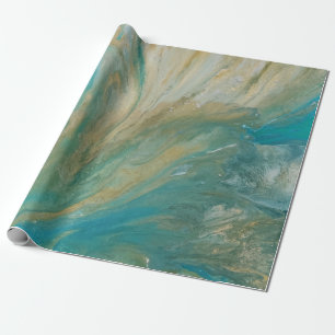 Papier Cadeau Acrylique pour abstrait littoral turquoise