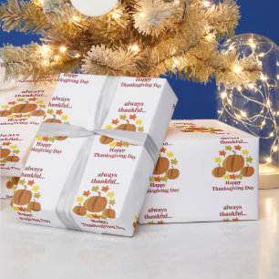 Papier Cadeau Action de grâce Citrouille d'automne de remercieme