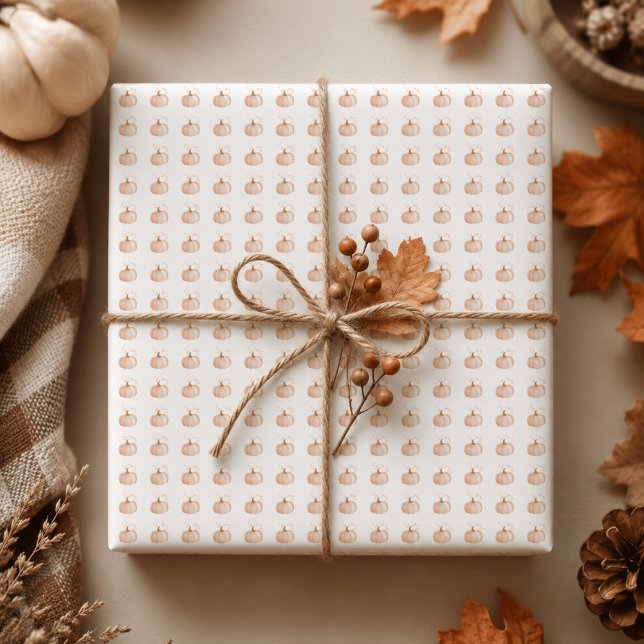 Papier Cadeau Action de grâce – Conception automnale de citrouil (Créateur téléchargé)