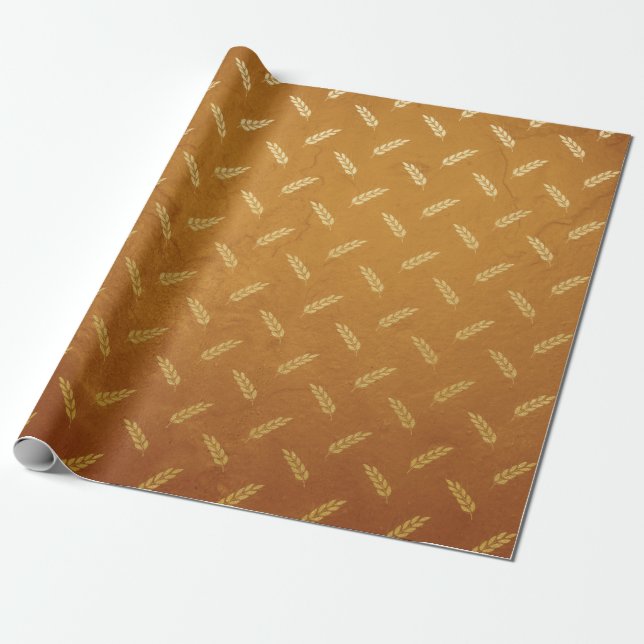 Papier Cadeau Action de grâce en feuille d'or (Déroulé)