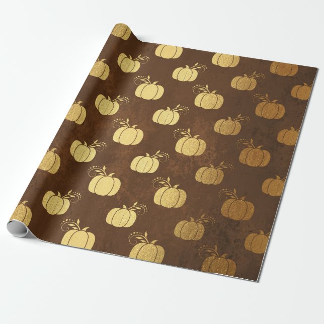 Papier Cadeau Action de grâce feuille d'or (Déroulé)
