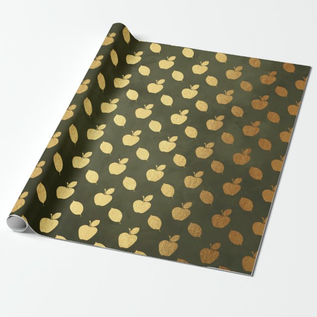 Papier Cadeau Action de grâce feuille d'or (Déroulé)