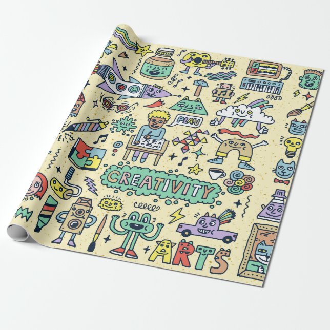 Papier Cadeau Activités de créativité Drôle Drôle Dodle jeu de d (Déroulé)