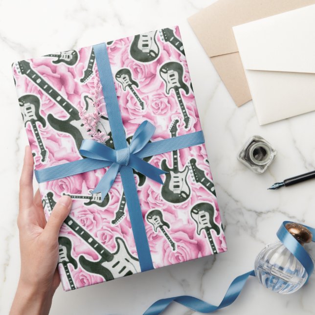 Papier Cadeau ado Filles rock et roll rose (Cadeaux)