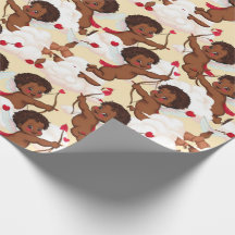 Adorable Afro-Américain Cherub avec les Coeurs