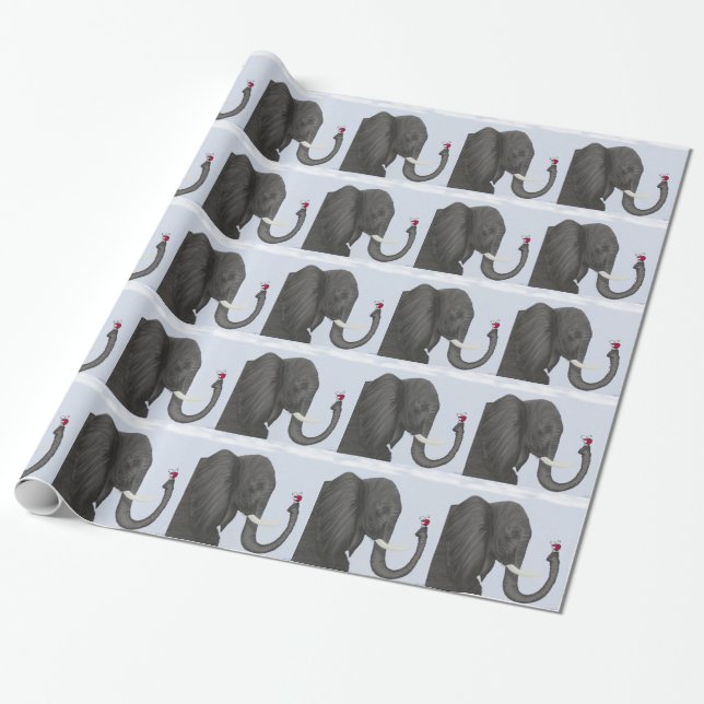 Papier Cadeau Adorable éléphant et mignonne coccinelle (Déroulé)