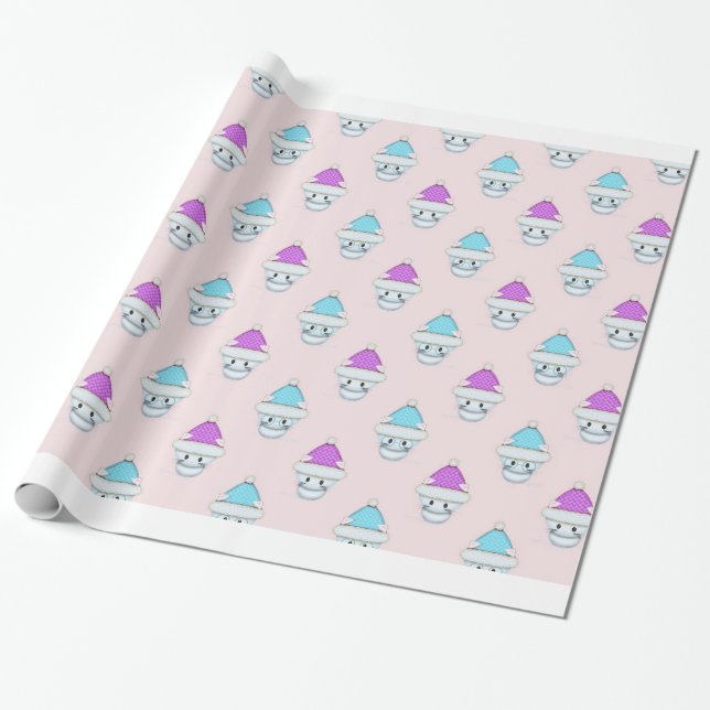 Papier Cadeau Adorables chatons d'hiver (Déroulé)