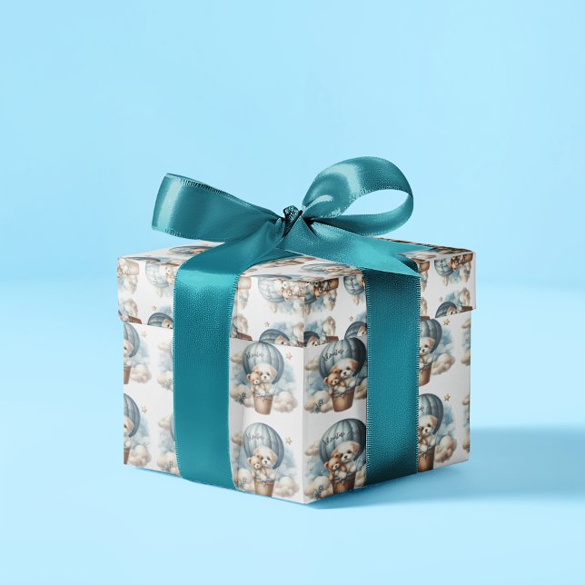 Papier Cadeau Adventure Await Hot Air Baby shower (Créateur téléchargé)