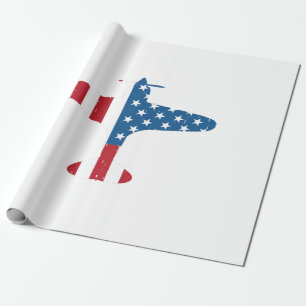 Papier Cadeau Aéronef avion USA Drapeau Vétérinaire Cadeau de pi