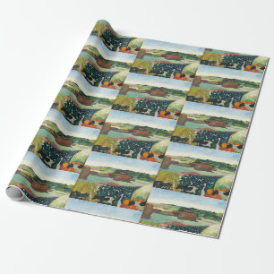 Papier Cadeau Affiche d'art vintage de Gauguin Meules en Bretagn