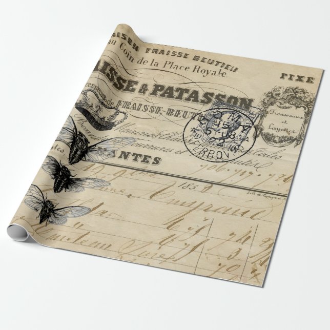 Papier Cadeau Affiche de Decoupage d'éphémères (Déroulé)