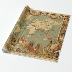 Papier Cadeau Affiche de la carte du monde de l'Empire britanniq