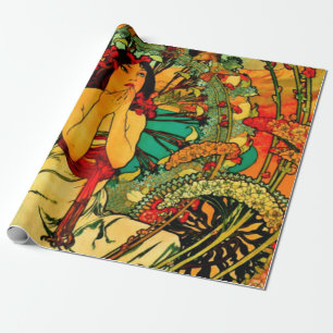 Papier Cadeau Affiche de Monaco Monte Carlo par Alphonse Mucha