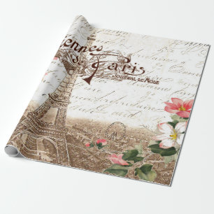 Papier Cadeau Affiche de Paris au printemps 60lb Decoupage