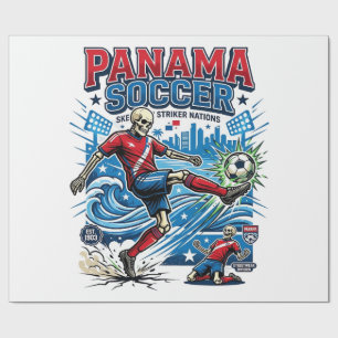 Papier Cadeau Affiche de style squelette de football de Panama N