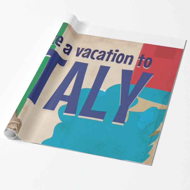Papier Cadeau Affiche de voyage vintage italienne (Déroulé)