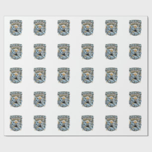 Papier Cadeau Affiche des Nations de football squelette d'Argent