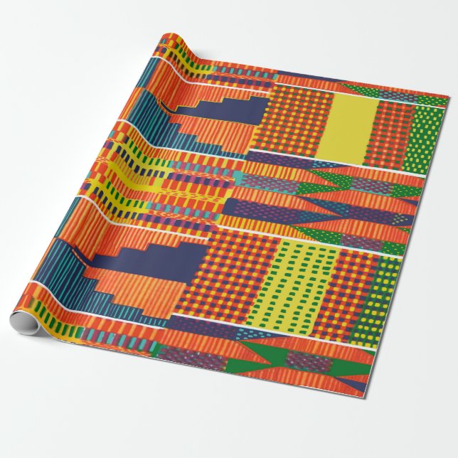 Papier Cadeau Africain coloré Kente (Déroulé)