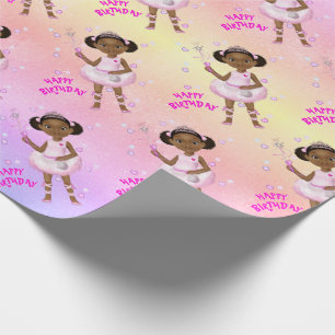Papier Cadeau Afro-Américaine Fairy Princesse Ballerina