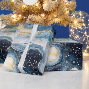 Papier Cadeau Agate Céleste Pierre Planétaire Abstraite